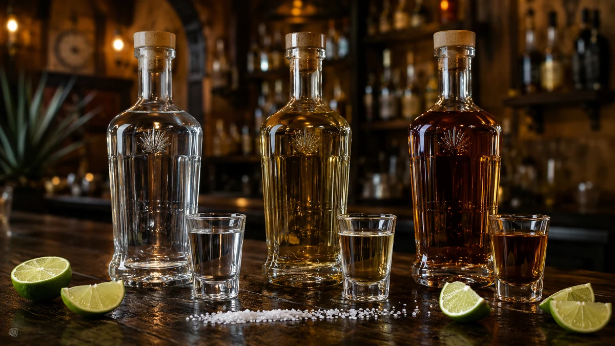 Tři kategorie tequily — Blanco, Reposado, Añejo