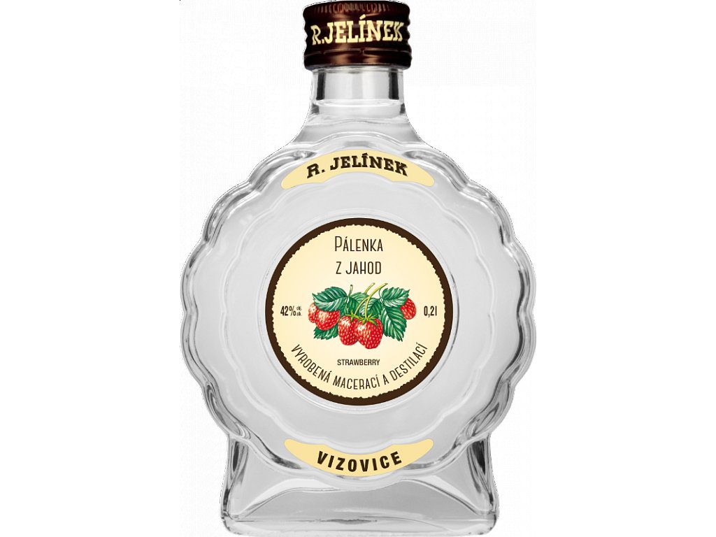 Pálenka z jahod 42 % 0,2 l Rudolf Jelínek