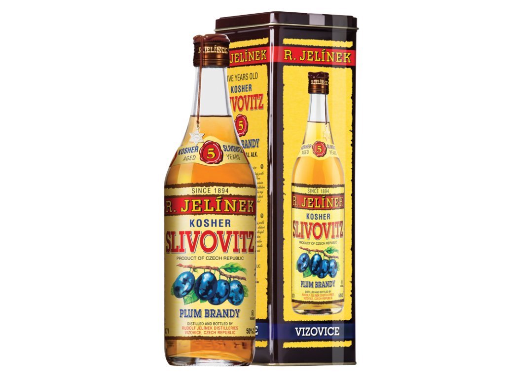 Slivovice Kosher Slivovitz 5 yo Zlatá R.Jelínek tuba 50 % 0,7 l