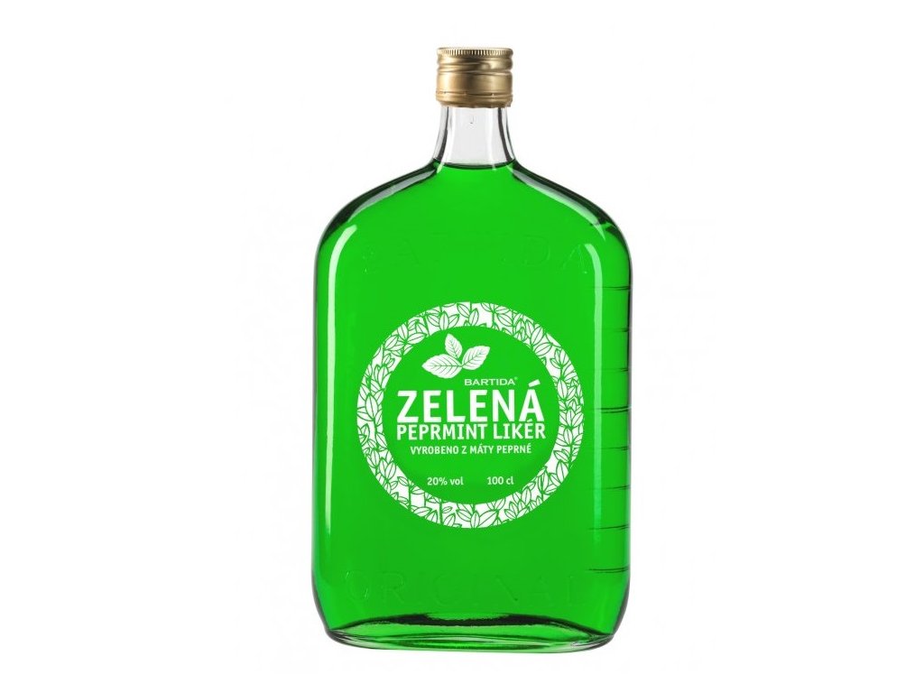 Zelená peprmint likér Bartida 1 l